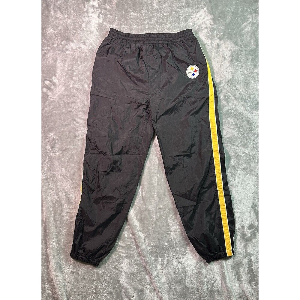Vtg Men Logo 7 Team Pittsburgh Steelers Track Windbreaker Pants Size Medium